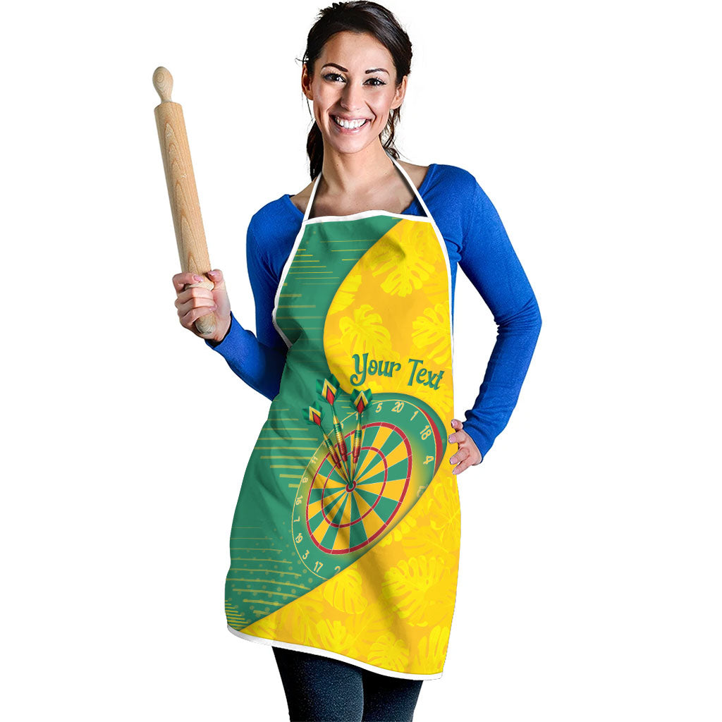Personalized Darts Guyana Apron Dartboard Flag Color Tropical Leaves