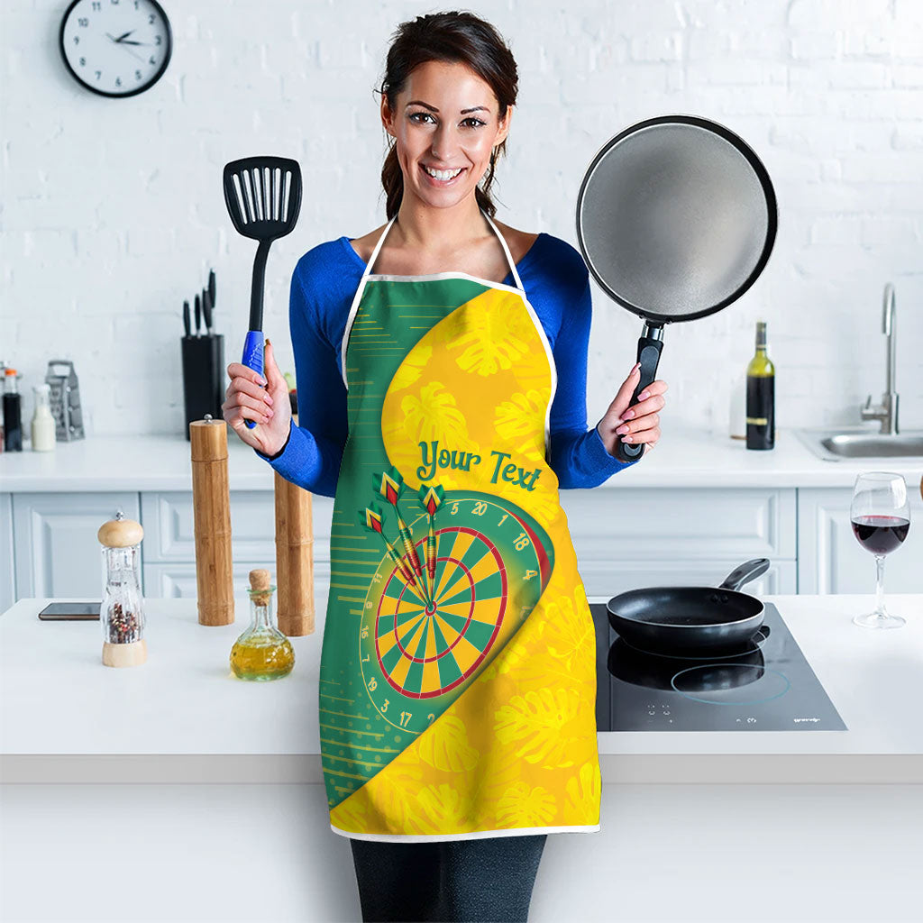Personalized Darts Guyana Apron Dartboard Flag Color Tropical Leaves