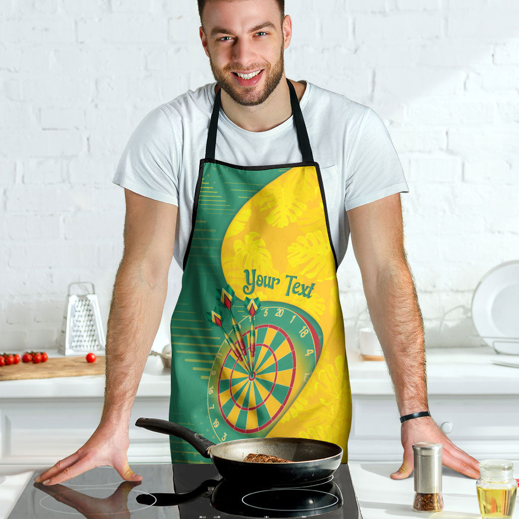 Personalized Darts Guyana Apron Dartboard Flag Color Tropical Leaves