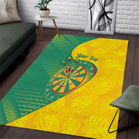 Personalized Darts Guyana Area Rug Dartboard Flag Color Tropical Leaves