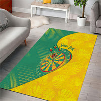 Personalized Darts Guyana Area Rug Dartboard Flag Color Tropical Leaves