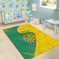 Personalized Darts Guyana Area Rug Dartboard Flag Color Tropical Leaves