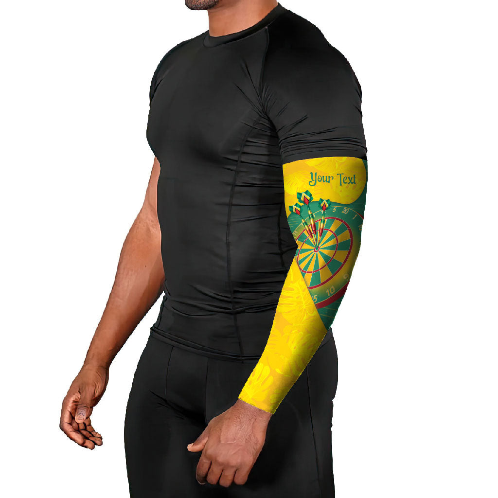 Personalized Darts Guyana Arm Sleeves Dartboard Flag Color Tropical Leaves
