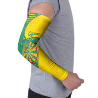 Personalized Darts Guyana Arm Sleeves Dartboard Flag Color Tropical Leaves