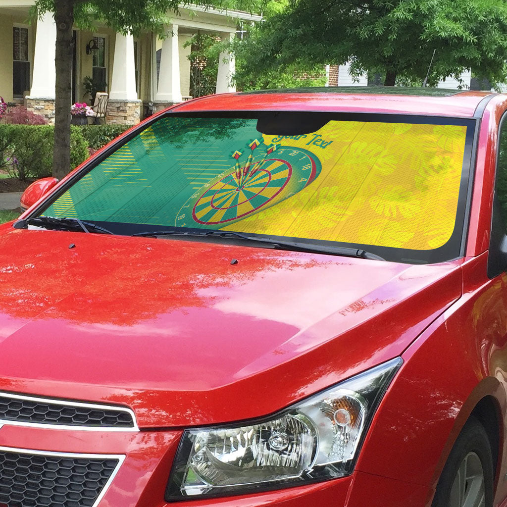 Personalized Darts Guyana Auto Sun Shade Dartboard Flag Color Tropical Leaves