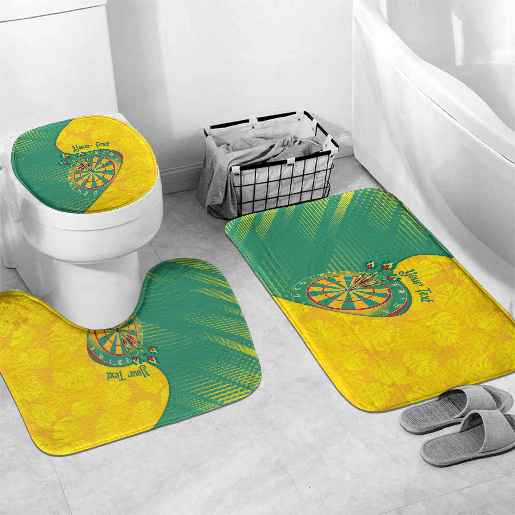 Personalized Darts Guyana Bathroom Set Dartboard Flag Color Tropical Leaves