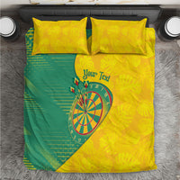 Personalized Darts Guyana Bedding Set Dartboard Flag Color Tropical Leaves