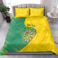 Personalized Darts Guyana Bedding Set Dartboard Flag Color Tropical Leaves