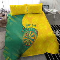 Personalized Darts Guyana Bedding Set Dartboard Flag Color Tropical Leaves