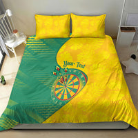 Personalized Darts Guyana Bedding Set Dartboard Flag Color Tropical Leaves