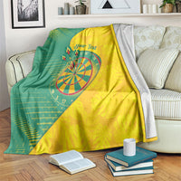 Personalized Darts Guyana Blanket Dartboard Flag Color Tropical Leaves