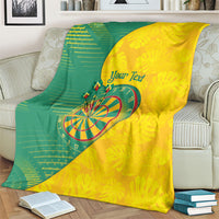 Personalized Darts Guyana Blanket Dartboard Flag Color Tropical Leaves