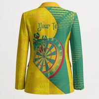 Personalized Darts Guyana Blazer Dartboard Flag Color Tropical Leaves