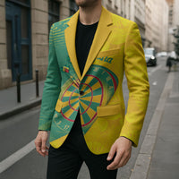 Personalized Darts Guyana Blazer Dartboard Flag Color Tropical Leaves