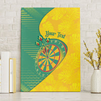 Personalized Darts Guyana Canvas Wall Art Dartboard Flag Color Tropical Leaves