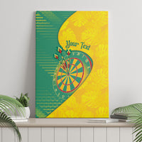 Personalized Darts Guyana Canvas Wall Art Dartboard Flag Color Tropical Leaves