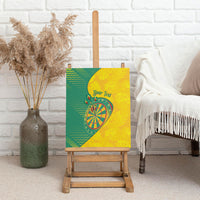 Personalized Darts Guyana Canvas Wall Art Dartboard Flag Color Tropical Leaves
