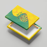 Personalized Darts Guyana Canvas Wall Art Dartboard Flag Color Tropical Leaves