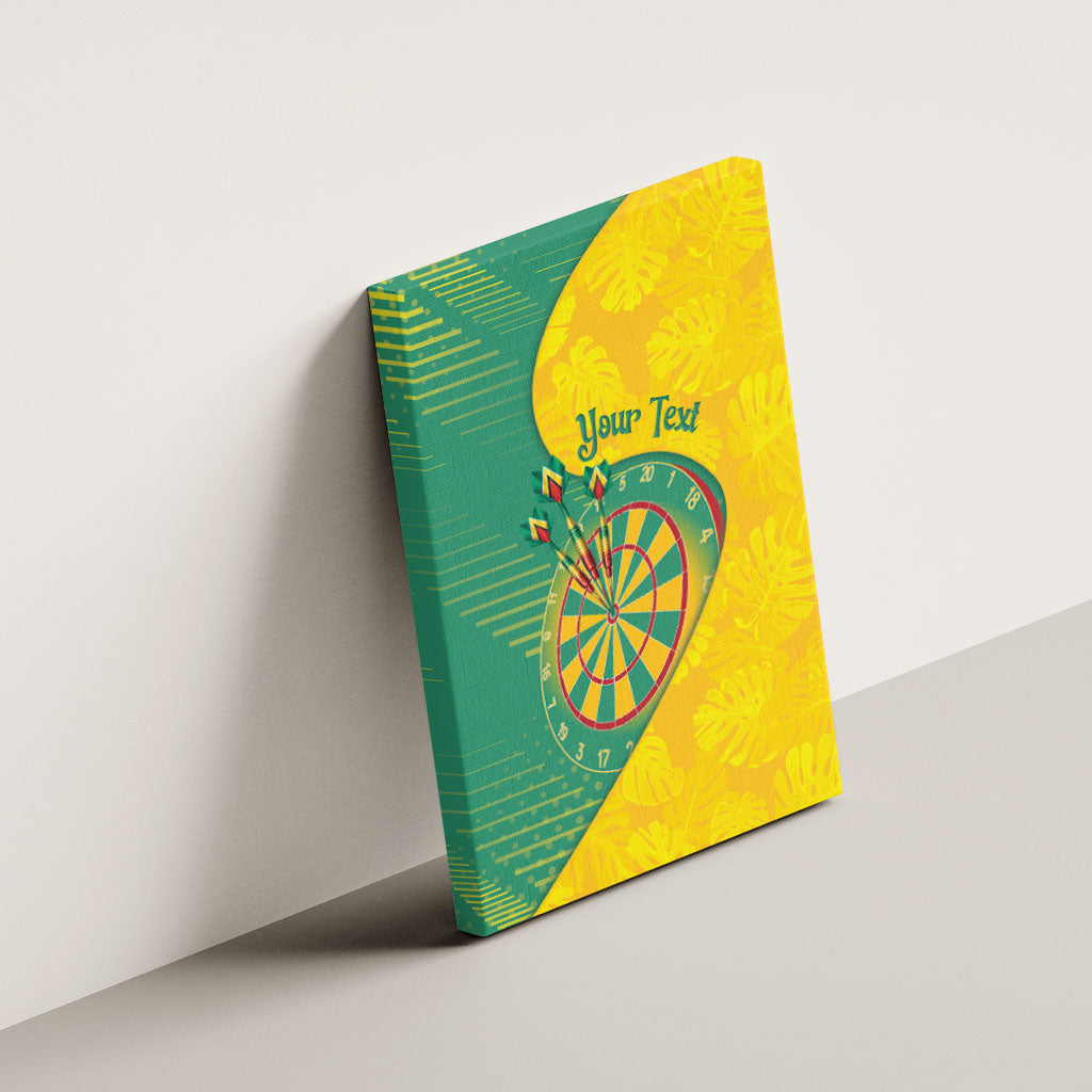 Personalized Darts Guyana Canvas Wall Art Dartboard Flag Color Tropical Leaves