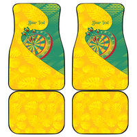 Personalized Darts Guyana Car Mats Dartboard Flag Color Tropical Leaves