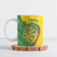 Personalized Darts Guyana Ceramic Mug Dartboard Flag Color Tropical Leaves