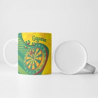 Personalized Darts Guyana Ceramic Mug Dartboard Flag Color Tropical Leaves