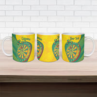 Personalized Darts Guyana Ceramic Mug Dartboard Flag Color Tropical Leaves