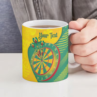 Personalized Darts Guyana Ceramic Mug Dartboard Flag Color Tropical Leaves