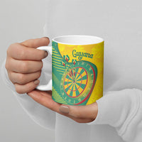 Personalized Darts Guyana Ceramic Mug Dartboard Flag Color Tropical Leaves