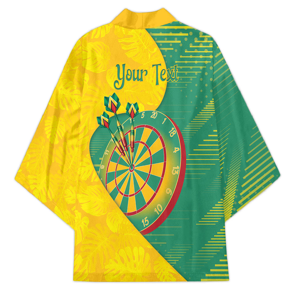 Personalized Darts Guyana Kimono Dartboard Flag Color Tropical Leaves