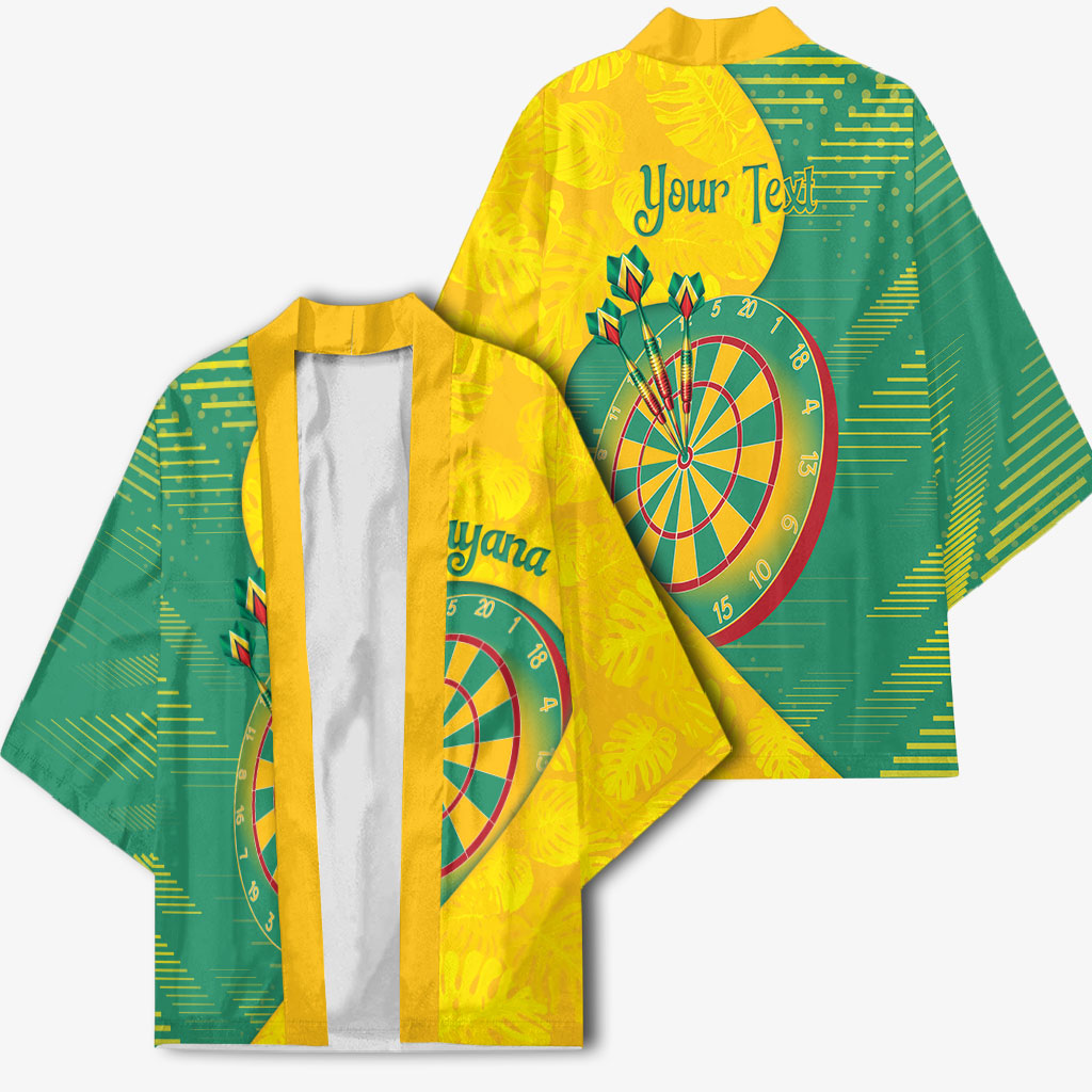 Personalized Darts Guyana Kimono Dartboard Flag Color Tropical Leaves