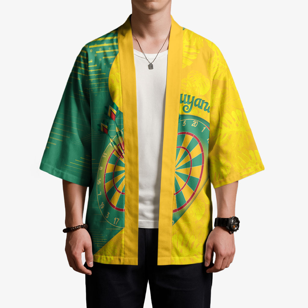 Personalized Darts Guyana Kimono Dartboard Flag Color Tropical Leaves