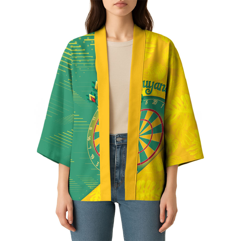 Personalized Darts Guyana Kimono Dartboard Flag Color Tropical Leaves