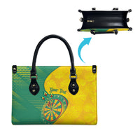 Personalized Darts Guyana Leather Bag Dartboard Flag Color Tropical Leaves