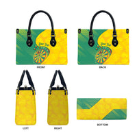 Personalized Darts Guyana Leather Bag Dartboard Flag Color Tropical Leaves
