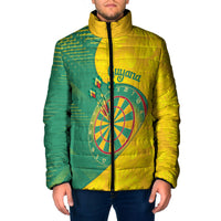 Personalized Darts Guyana Padded Jacket Dartboard Flag Color Tropical Leaves