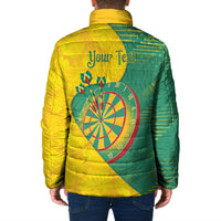 Personalized Darts Guyana Padded Jacket Dartboard Flag Color Tropical Leaves