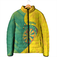 Personalized Darts Guyana Padded Jacket Dartboard Flag Color Tropical Leaves