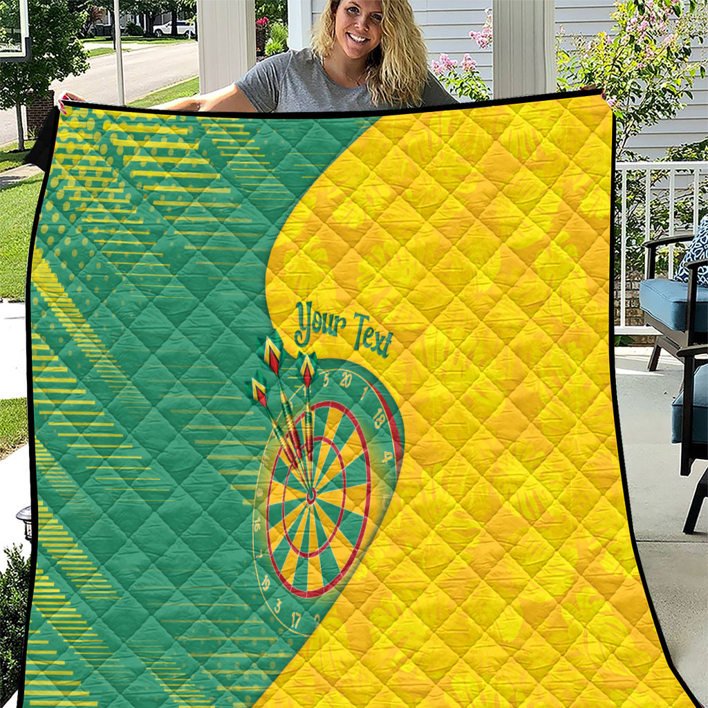 Personalized Darts Guyana Quilt Dartboard Flag Color Tropical Leaves