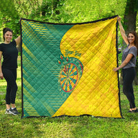 Personalized Darts Guyana Quilt Dartboard Flag Color Tropical Leaves