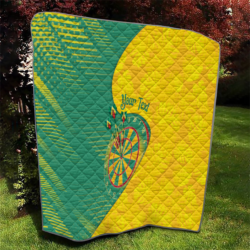 Personalized Darts Guyana Quilt Dartboard Flag Color Tropical Leaves