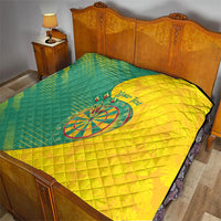 Personalized Darts Guyana Quilt Dartboard Flag Color Tropical Leaves