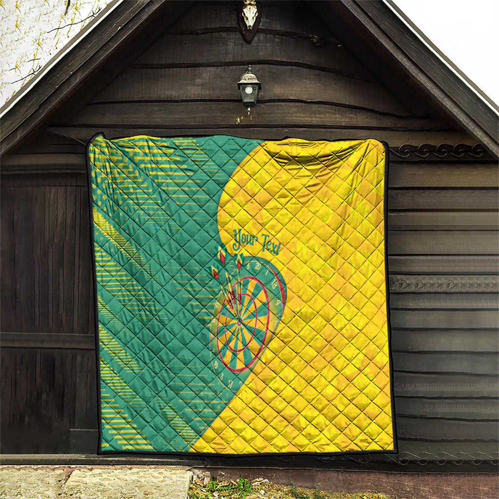 Personalized Darts Guyana Quilt Dartboard Flag Color Tropical Leaves