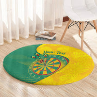 Personalized Darts Guyana Round Carpet Dartboard Flag Color Tropical Leaves