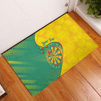 Personalized Darts Guyana Rubber Doormat Dartboard Flag Color Tropical Leaves