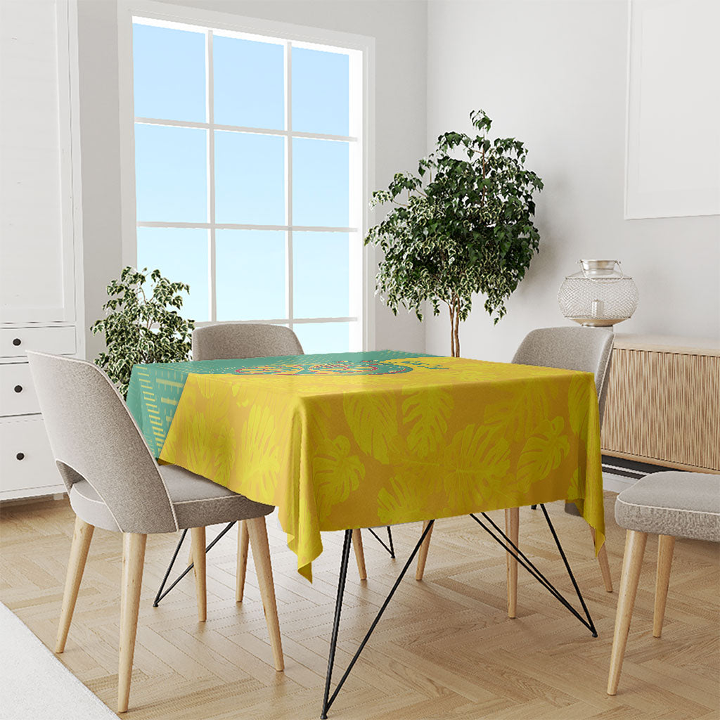 Personalized Darts Guyana Tablecloth Dartboard Flag Color Tropical Leaves