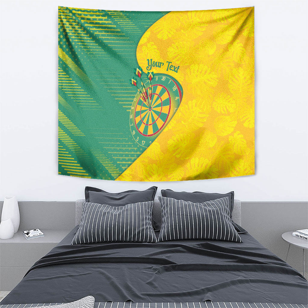 Personalized Darts Guyana Tapestry Dartboard Flag Color Tropical Leaves