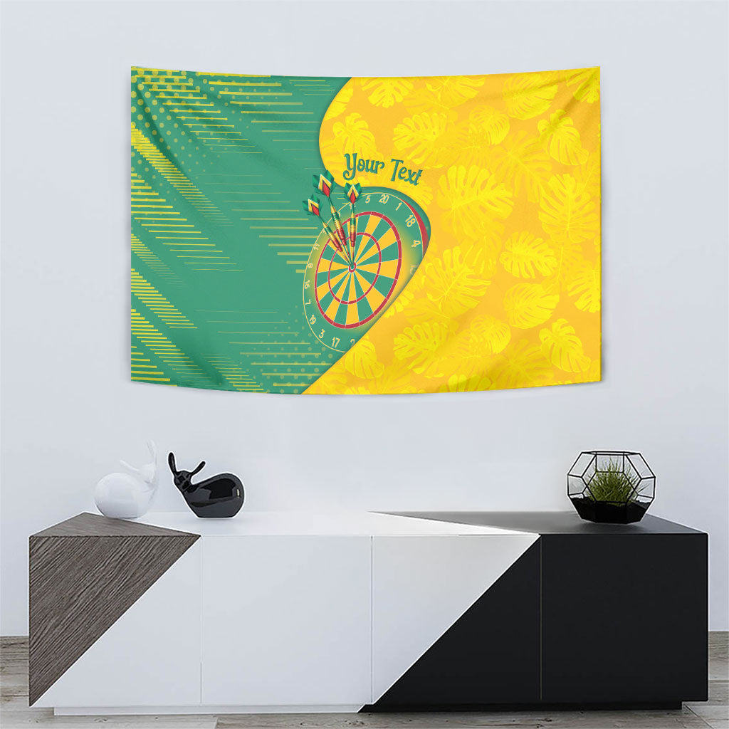 Personalized Darts Guyana Tapestry Dartboard Flag Color Tropical Leaves