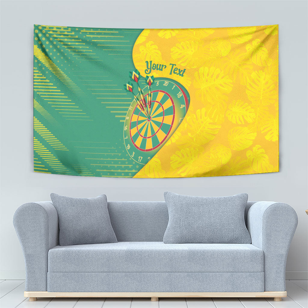 Personalized Darts Guyana Tapestry Dartboard Flag Color Tropical Leaves