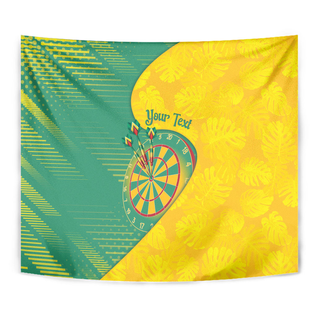 Personalized Darts Guyana Tapestry Dartboard Flag Color Tropical Leaves